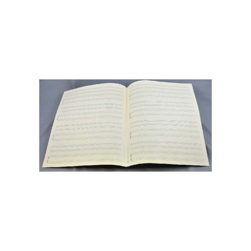 Music manuscript paper for piano with 2 extra staves for duo 4x4 staves