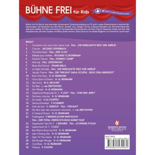Bühne Frei Für Kids - 30 Echt Coole Klavierstücke