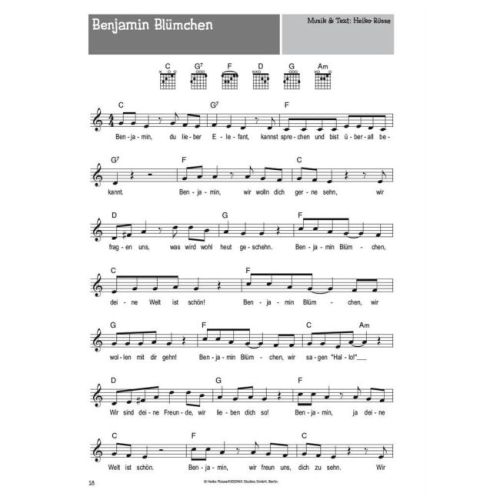 100 Kinderlieder für Gitarre