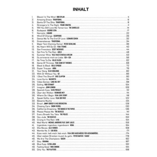 Die ersten 50 Popsongs für Klavier