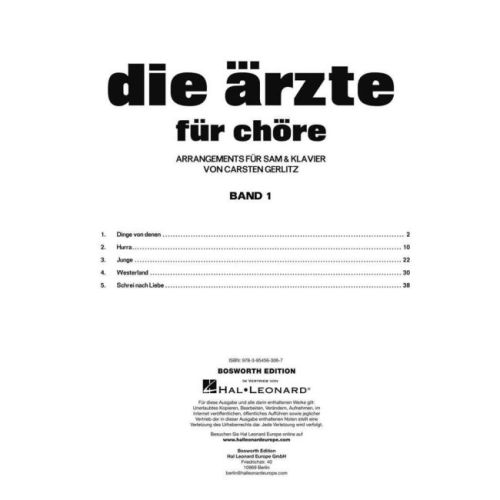 die ärzte für chöre, Band 1