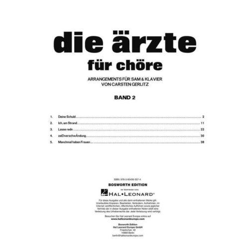 die ärzte für chöre, Band 2
