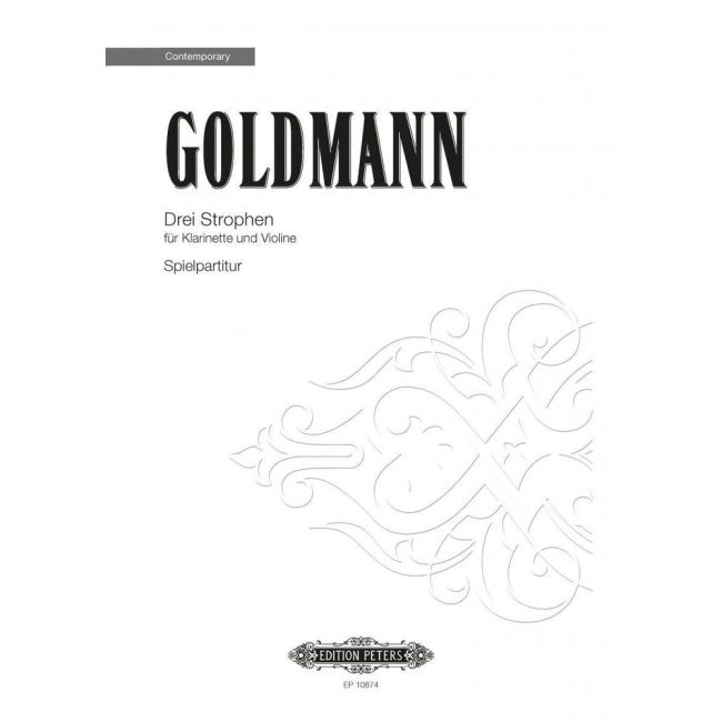 Goldmann, Friedrich - 3 Strofen for Clarinet & Piano