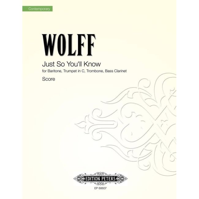 Wolff, Christian - Just So You'll Know