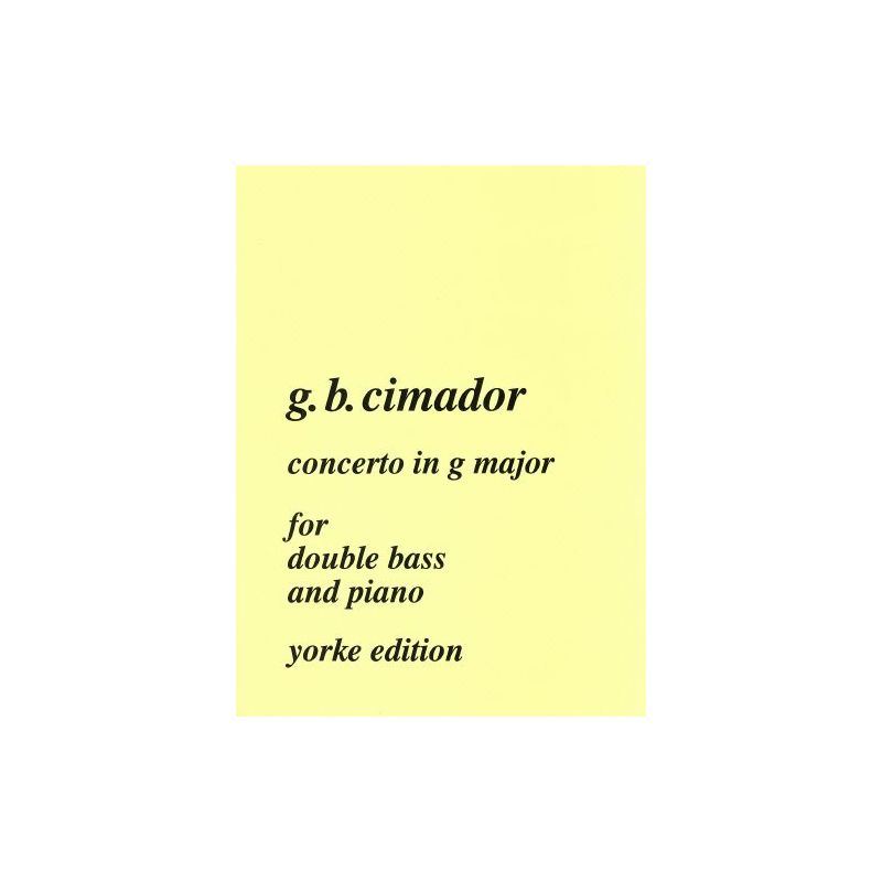 Cimador, G B - Concerto in G major. DB & Pf