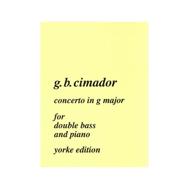 Cimador, G B - Concerto in G major. DB & Pf