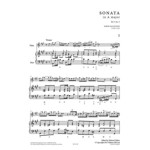 Balicourt, Simon - Sonata nos. 5 in A major and 6 in G minor