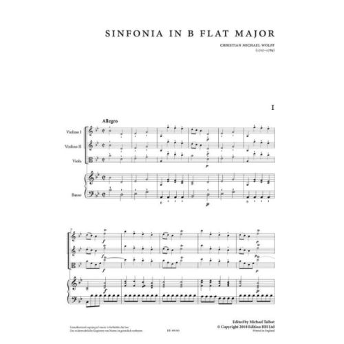 Wolff, Christian Michael - Sinfonia in B flat major