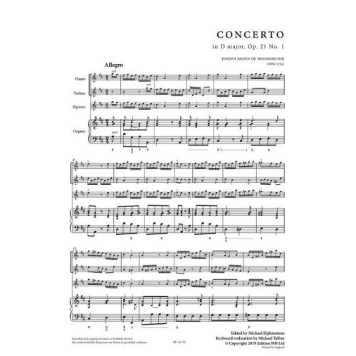Boismortier, Joseph Bodin de - Six Concertos, Op. 21, op. 21