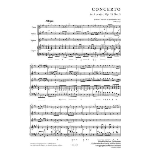 Boismortier, Joseph Bodin de - Six Concertos op. 21