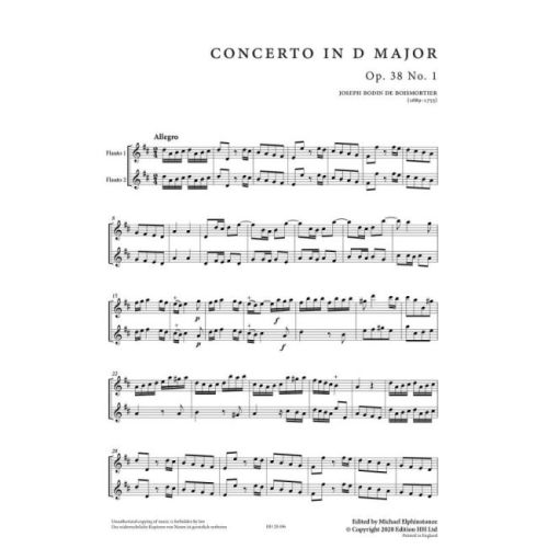 Boismortier, Joseph Bodin de - Six concertos op. 38