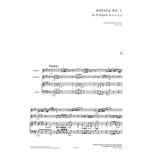 Galuppi, Baldassare - Six Trio Sonatas Volume 1 Vol. 1