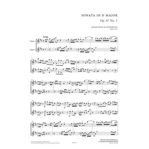 Boismortier, Joseph Bodin de - Six sonatas Op. 47 (1733) op. 47