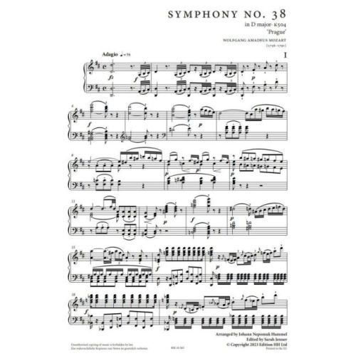 Mozart, Wolfgang Amadeus - Symphony No. 38 in D major KV504