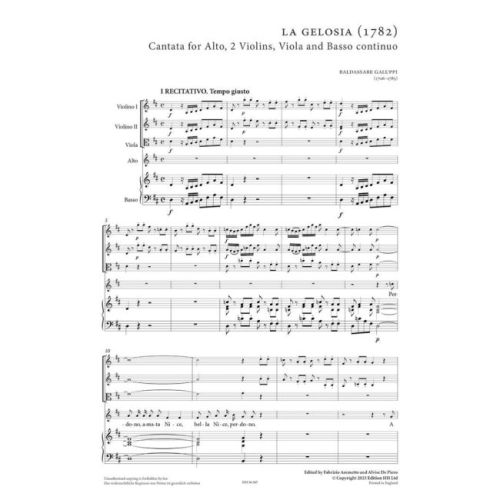 Galuppi, Baldassare - The two chamber cantatas for Alto Vol. 2 Vol. 2