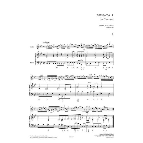 Holcombe, Henry - Six Sonatas 1 op. 1 Vol. 1