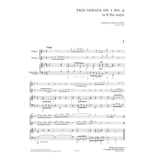 Fisher, Frederich Ernest - Six trio sonatas Vol. 2 op. 1 Vol. 2