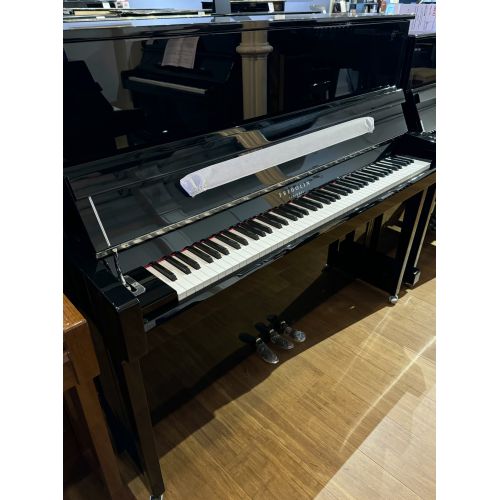 Fridolin Schimmel F130T Upright Piano in Black Polyester with Chrome Fittings
