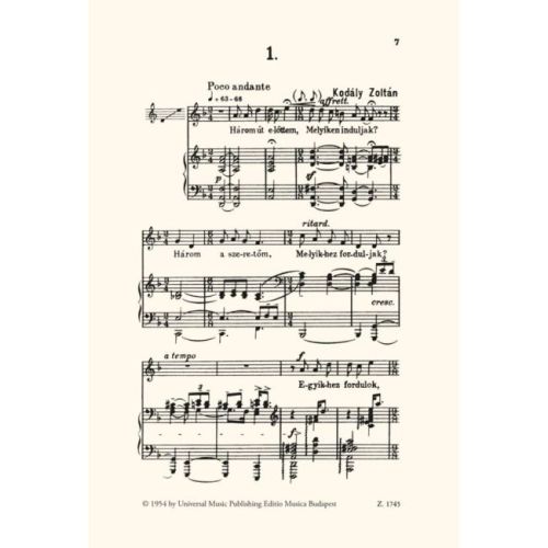 Kodaly, Zoltan: Énekszó (voice and piano)