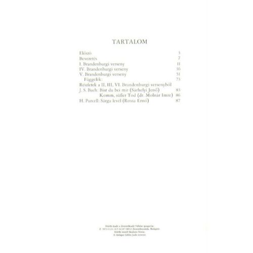 Pálfalvi József - The Brandenburg Concertos By J. S. Bach - Music-literary book to the teaching of baroque music