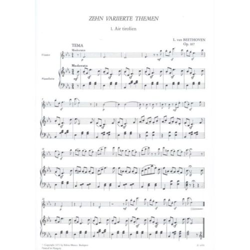 Beethoven, Ludwig van - Ten Variation Themes