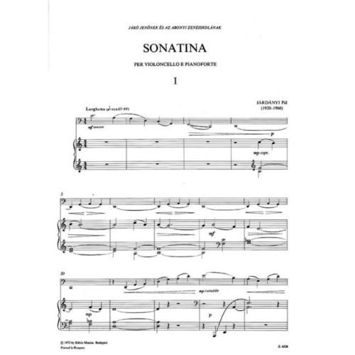 Járdányi Pál - Sonatina Per Violoncello E Pianoforte