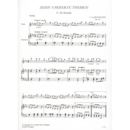Beethoven, Ludwig van - Ten Variation Themes