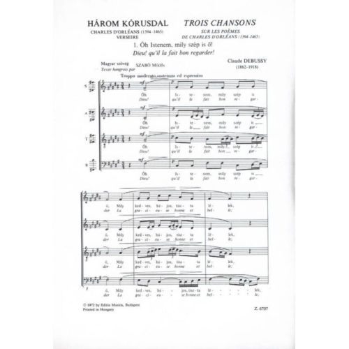 Debussy, Claude - Trois Chansons