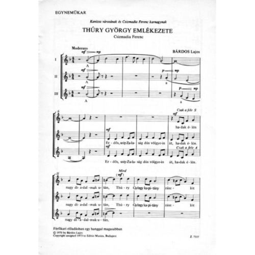 Bárdos Lajos - Thury György Emlékezete