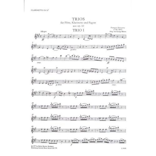 Devienne, Francois - Trios - for flute, clarinet and bassoon