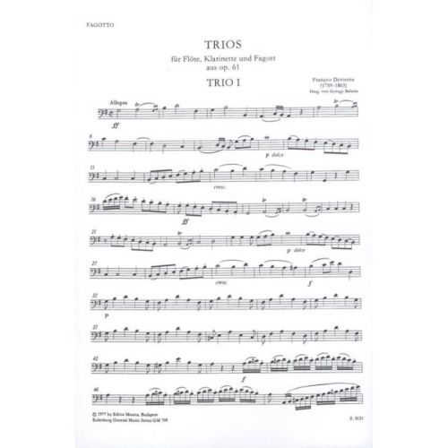 Devienne, Francois - Trios - for flute, clarinet and bassoon
