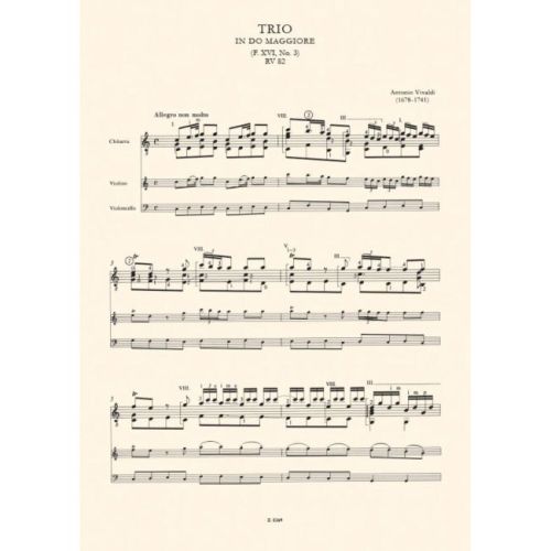 Vivaldi, Antonio - Trio In Do Maggiore - per liuto (chitarra), violino e violoncello, RV 82 (F. XVI. No. 3, P.V. S. 7/3)