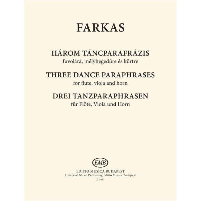 Farkas Ferenc - Three Dance Paraphrases - for flute, viola and horn