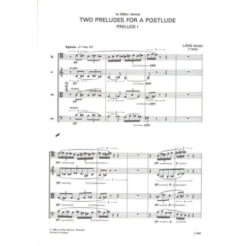 Láng István - Two Preludes For A Postlude - for bassoon and string trio