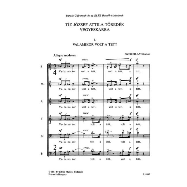 Szokolay Sándor - Ten Attila József Fragments