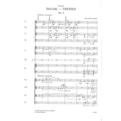 Balassa Sándor - Tresses - for soprano and chamber orchestra to a poem by Ch. Vildrac