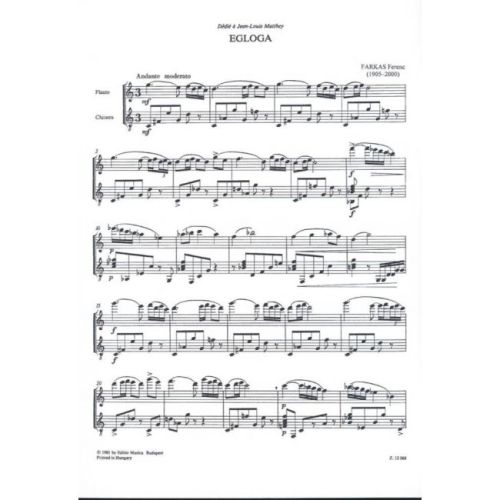 Farkas Ferenc - Egloga - Burattinata - Two pieces for flute or violin and guitarre