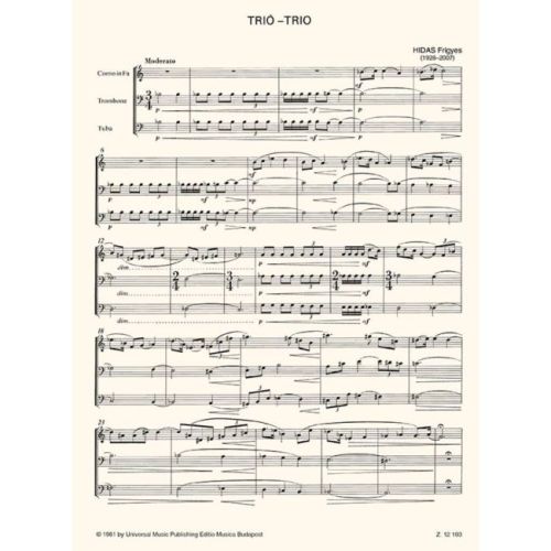 Hidas Frigyes - Trio - for horn, trombone and tuba