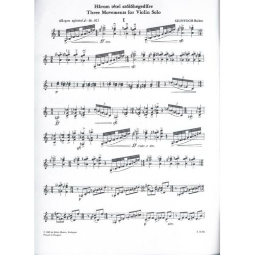 Szunyogh Balázs - Three Movements For Violin Solo