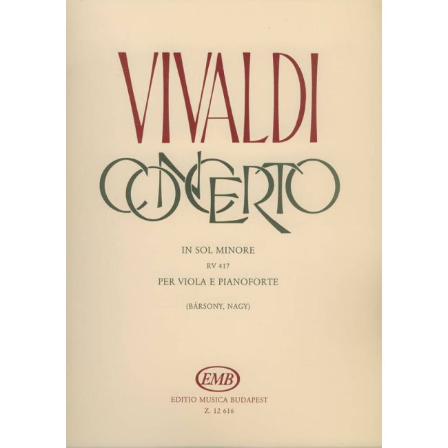 Vivaldi, Antonio - Concerto in G minor RV 417 for Viola and Piano