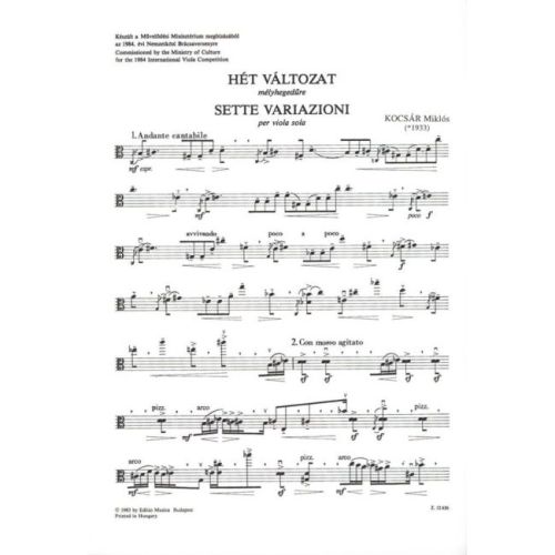 Kocsár Miklós - Seven Variations