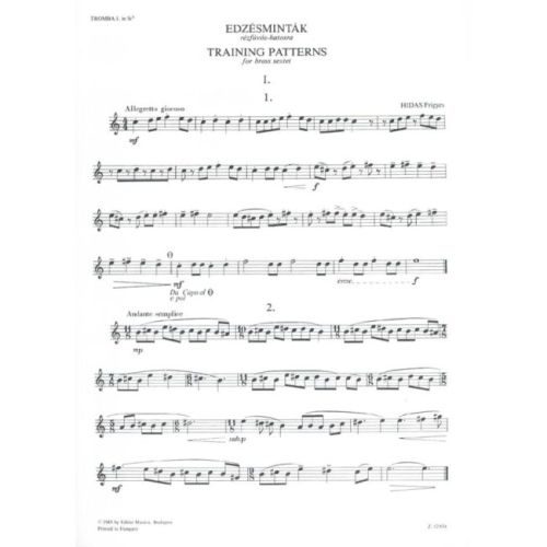 Hidas Frigyes - Training Patterns - for brass sextet