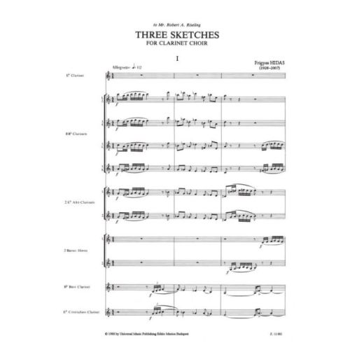 Hidas Frigyes - Three Sketches - for clarinet choir