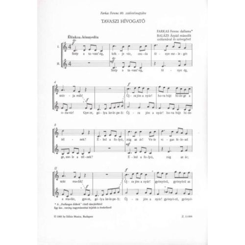 Farkas Ferenc - Tavaszi Hivogató