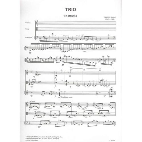 Maros Rudolf - Trio - for violin, viola and cimbalom