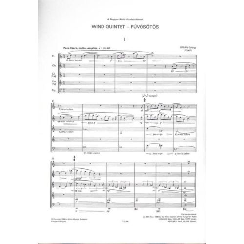 Orbán György - Wind Quintet