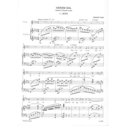 Zorándy Z. - Three Songs With Piano Accompaniment, To Poems By F. Karinthy