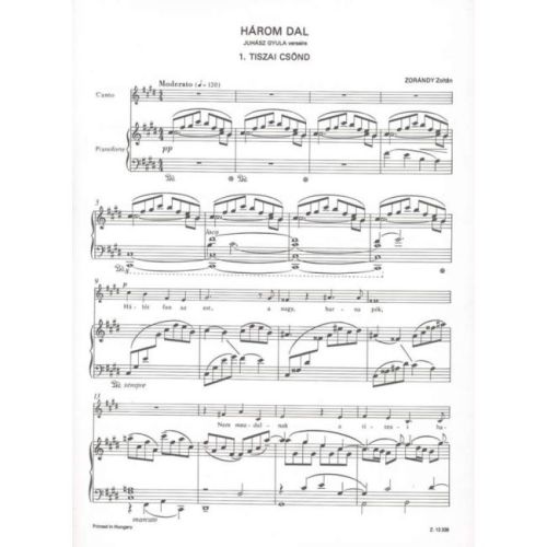 Zorándy Z. - Three Songs With Piano Accompaniment, To Poems By Gy. Juhász