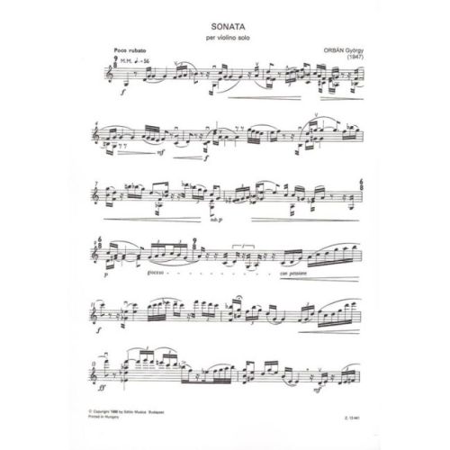 Orbán György - Sonata Per Violino Solo