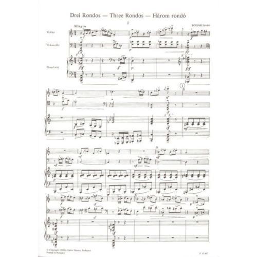 Bogár István - Three Rondos - for violin, violoncello and piano